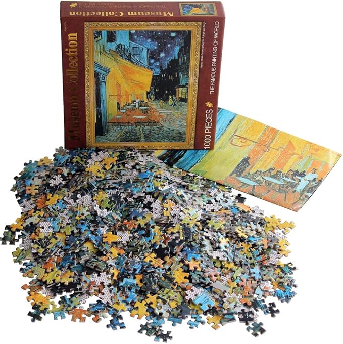 Moruska Cafe Terrace at Night by Vincent Van Gogh Jigsaw Puzzle 1000 Piece Art Puzzles for Adults
