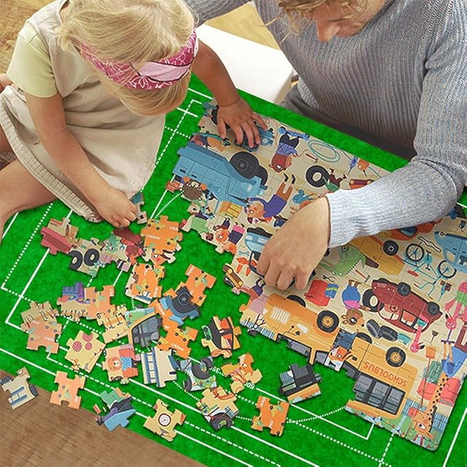 Ainiv Jigsaw Puzzle Mat Roll Up 1500 Pieces, 46" x 26" Portable Felt Puzzles Board with Travel Storage Bag, Jigsaw Saver Pad Keeper for Adults Teens, Green