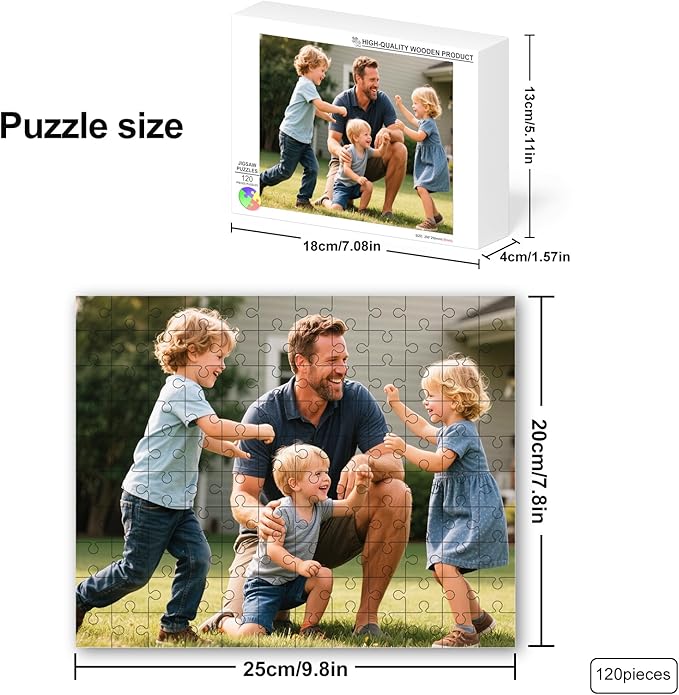 Custom Puzzle from Photos, Personalized Photo Puzzle for Adults 35/70/120/200/300/500/1000/1500 Pieces, Customized Jigsaw Puzzle from Picture,Christmas Birthday Gifts for Grandkids Men Women Teens