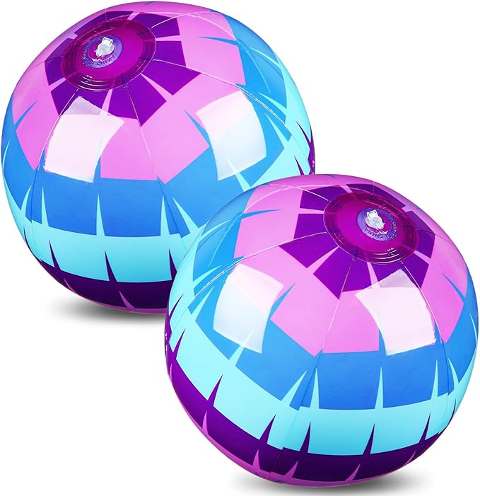 2 Pack Video Game Themed Beach Ball for Kids Bulk 11.8" Inflatable Swimming Pool Ball Toys Summer Beach Water Game Gifts Cartoon Birthday Party Favors Supplies