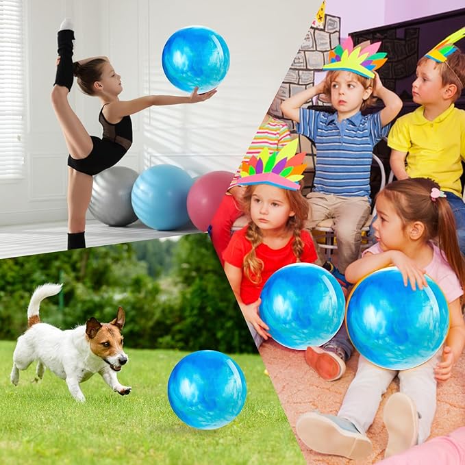 Grevosea 15 Inch Large Bouncy Ball Inflatable Balls Beach Ball Marbleized Bouncy Ball Colorful Cloud Bouncing Balls for Adults Pet Outdoor Summer Beach Party Supplies School Water Fun
