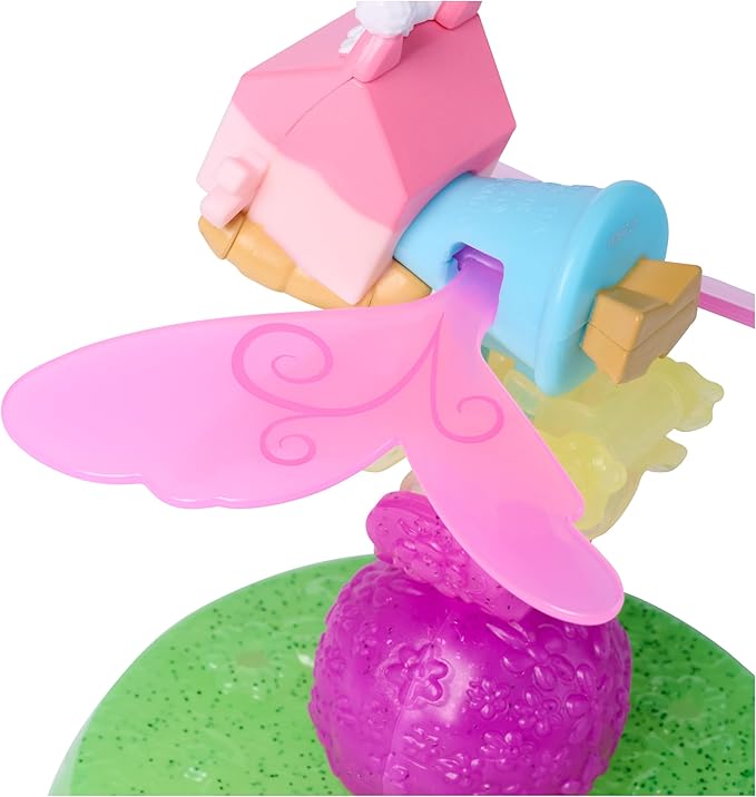 Gabby's Dollhouse Fairylandia, Baby Box & Mercat Flutter-riffic Fairy Rings 2-Pack with Display Stands, Kids Toys for Girls & Boys Ages 3 and Up