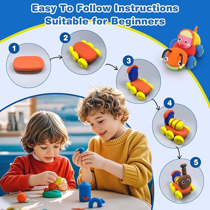 Air Dry Clay for Kids, 158 Colors Modeling Clay Kit, DIY Model Toys with Sculpting Tools, School Arts & Crafts Set, Safe & Non-Toxic, Birthday & Christmas Gifts for Boys Girls Ages 3-12