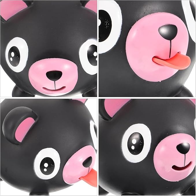 TOYANDONA Squeeze Toy for Kids - Bear Tongue Stick Out Animal Tongue Out Toy Squeeze Ball for Stress Relief Fun Kids Adults Birthday Party Favors Easter Basket Goodie Bag Stocking Stuffers, Black
