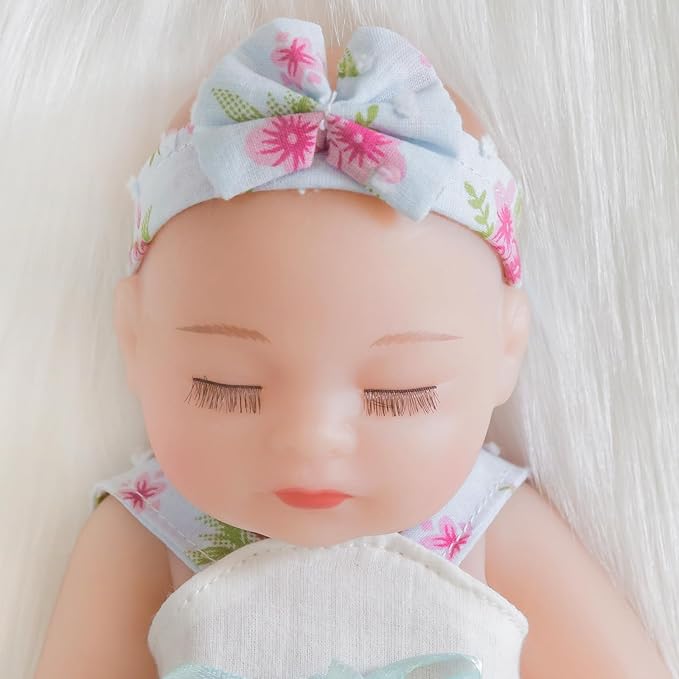 ENA Reborn Baby Doll Realistic Silicone Vinyl Baby 10 inch Weighted Lifelike Doll Gift Set for Ages 3+ (Slip Dress Girl, 10 inch)