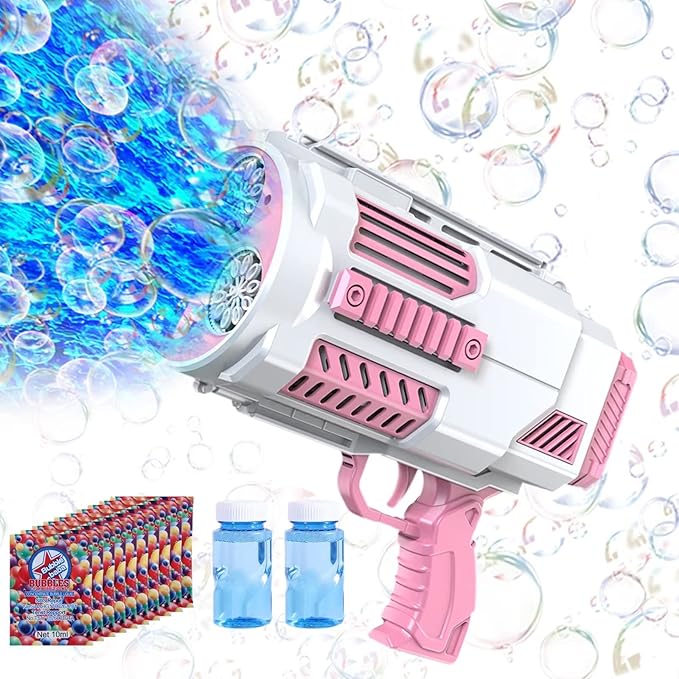 Bubble Machine Automatic Bubble Gun, Summer Beach Bubbles Blower Outdoor Kids Toys for Boy Girl Age 3 4 5 6 7 8 9 10 11 12 Year Old, Birthday Wedding Party Christmas Favors(No Dip)