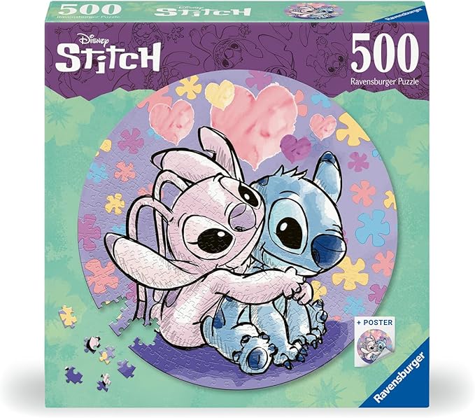 Ravensburger Stitch - Circular 500 Piece Jigsaw Puzzle for Kids - Every Piece is Unique, Pieces Fit Together Perfectly