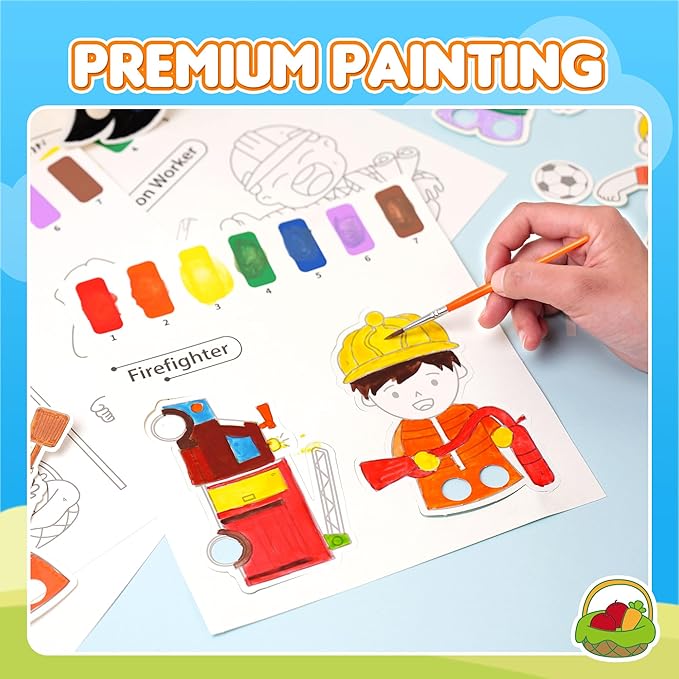 YPLUS Paint with Water Books for Toddlers, Watercolor Painting Funny Careers, Gift for Kids Ages 1-3, 2-4, 4-6