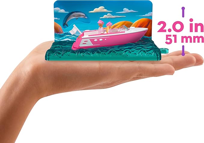 Barbie Mini Land Movie-Inspired Vehicle Collection, Includes 8 1.5-inch Dolls & 4 Vehicles Inspired by The Film