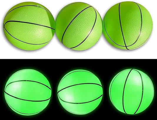 Toys+ 3 Pack! Inflatable Glow in The Dark Mini Basketballs Includes Pump and Needle Magic Shot Pro Mini Hoop Basketballs