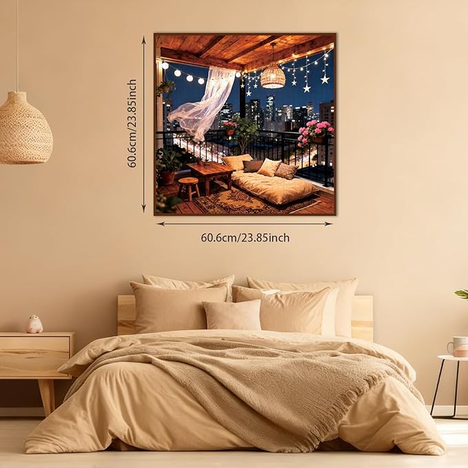Puzzles for Adults 1024 Pieces Puzzles with Letters on Back Jigsaw Puzzles Night on the Windowsill Puzzle Family Decoration for Valentine Friends Parents（23.86 x 23.86 inches）
