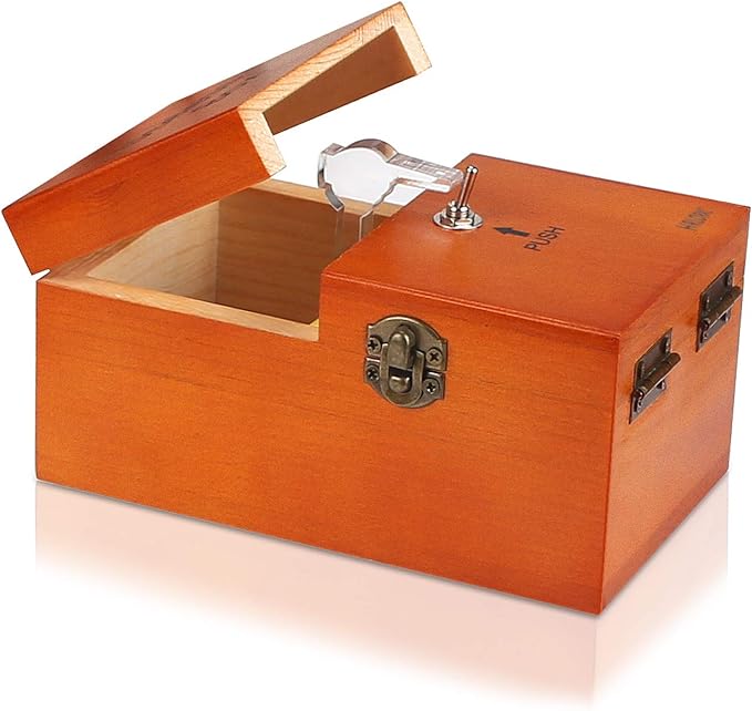 Useless Box with Surprises Wooden Useless Box Fully Assembled Toy for Adults and Children