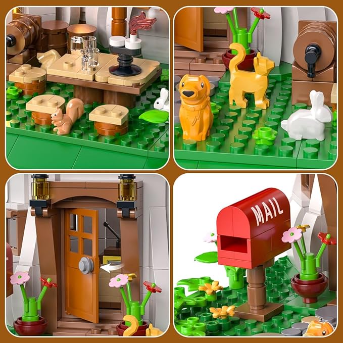 Mushroom House Building Blocks Set - Unique Design Creative Building Toy for Adults and Teens Mini Brick 1621pcs