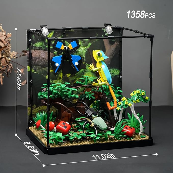 ENJBRICK Flowers Botanical Butterfly Garden Building Set for Adutls,Animals Insect Tank Building Toy Set for Boys and Girls 12 Years Up 1284 PCS