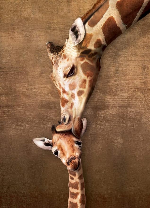 Giraffe Mother's Kiss Puzzle, 500-Piece