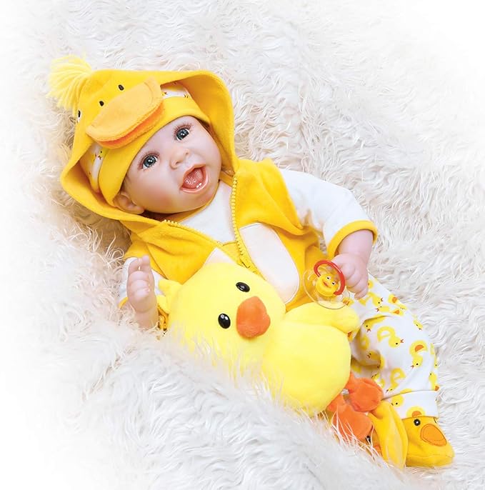 Reborn Baby Dolls Clothes 18 inch Outfit Accessories Yellow Duck 5pcs Set for 17-19 Inch Reborn Doll Newborn Girl&Boy