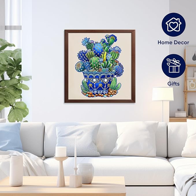 Delobil Puzzles for Adults, 200 Pieces Cactus Jigsaw Puzzles, Unique Shaped Flowers Wooden Puzzles for Adults and Kids, Family Game for Plant Lovers, 8.8 x 11.4 Inches