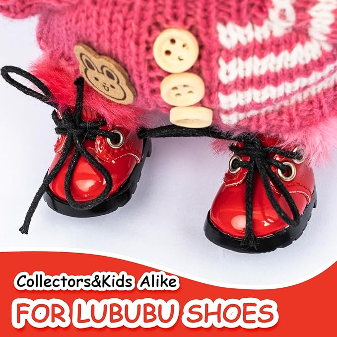 15-17cm Doll Shoes for 15-17cm Doll Boots, 6.7 inch Doll Shoes Accessories (red)