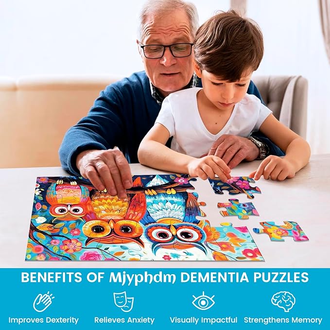 6 Packs 36 Pieces Large Puzzles for Seniors,Dementia Puzzles for Elderly Adults,Jigsaw Puzzles for Adults Seniors with Alzheimer's Dementia with 3 Storage Bags