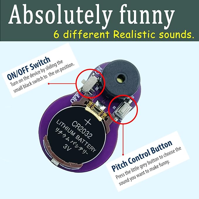 Cricket Noise Maker Prank (6 PCS), Beeping Several Months, Hidden Prank Noise Maker for Adults