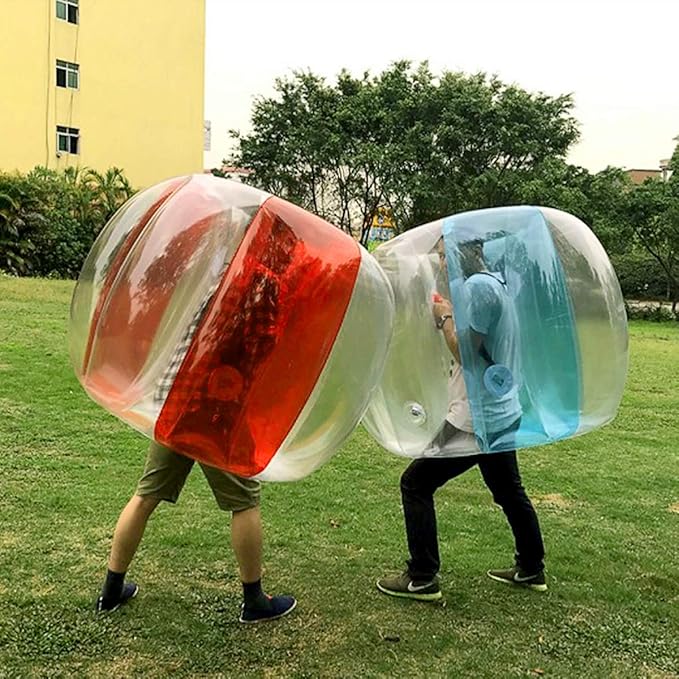ZHUYNXIR 2 PC Sumo Ball for Adults, Bumper Bounce Balls for Kid, Inflatable Bounce Ball for Kid, Body Zorb Ball for Kids Outdoor Team Gaming Play (48 in,Blue+Red)