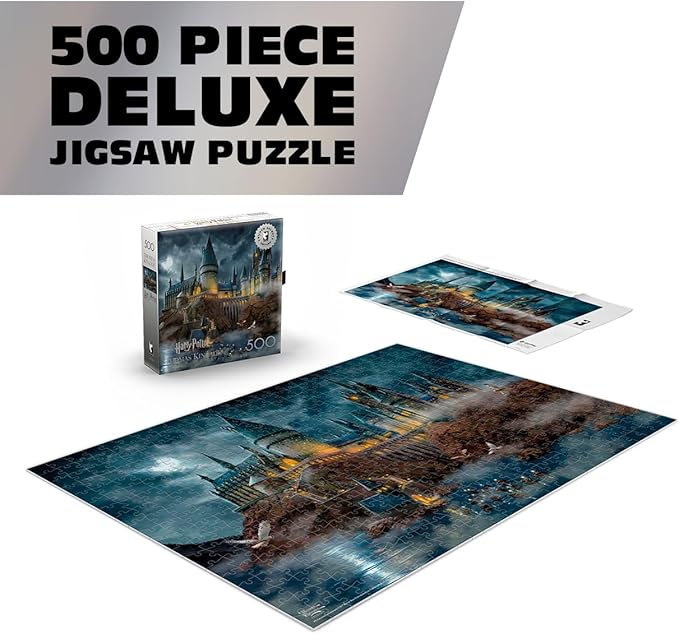 Ceaco 500 Piece Thomas Kinkade Hogwarts Castle Puzzle for Adults, Silver Select - 500 Piece Jigsaw Puzzle - Challenging and Colorful Puzzle for Adults – Precision-Cut Pieces, Beautiful Artwork