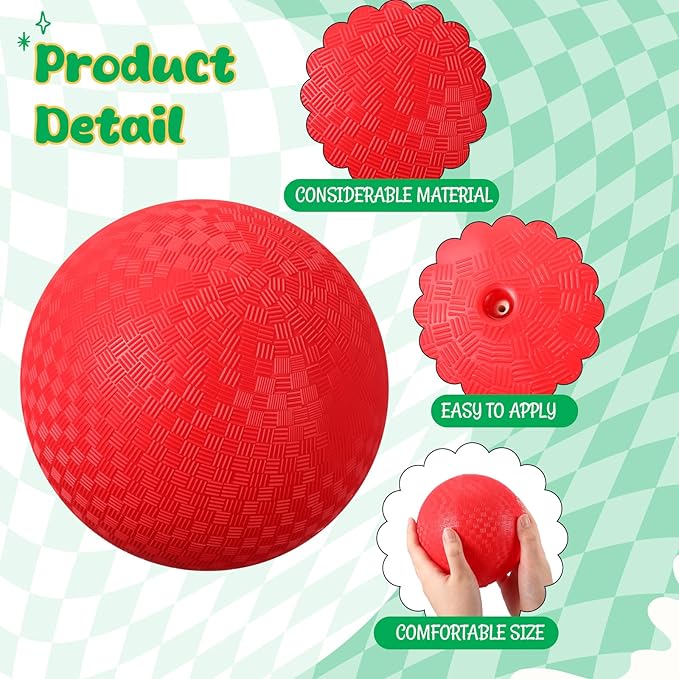 Dodgeballs Inflatable Kickball with Hand Pump Playground Ball Rubber Handball Bouncy Balls for Outdoors Gym Camps Picnic