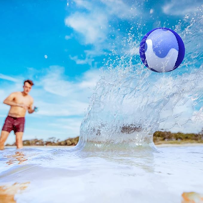 Water Skipping Ball Summer Beach Ball 2-Pack Water Bouncing Balls Grip Ball for Beach Swimming Pool River Lake