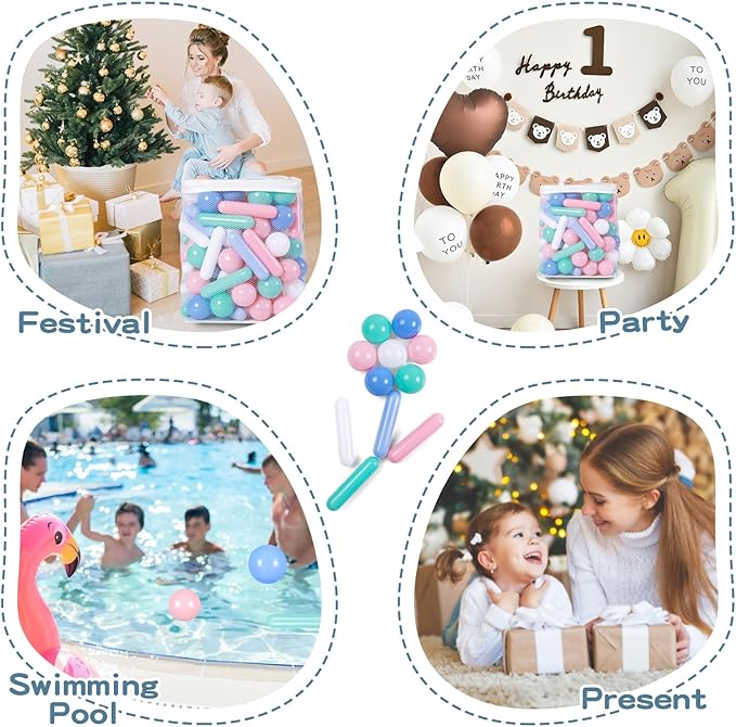 STARBOLO Ball Pit Balls for Kids -Pack of 150 200 500 Colorful Ball Pit Balls Crush Proof Plastic Toy Balls for Toddlers Ball Pit, Ball Pit Play Tent, Baby Pool Water Toys