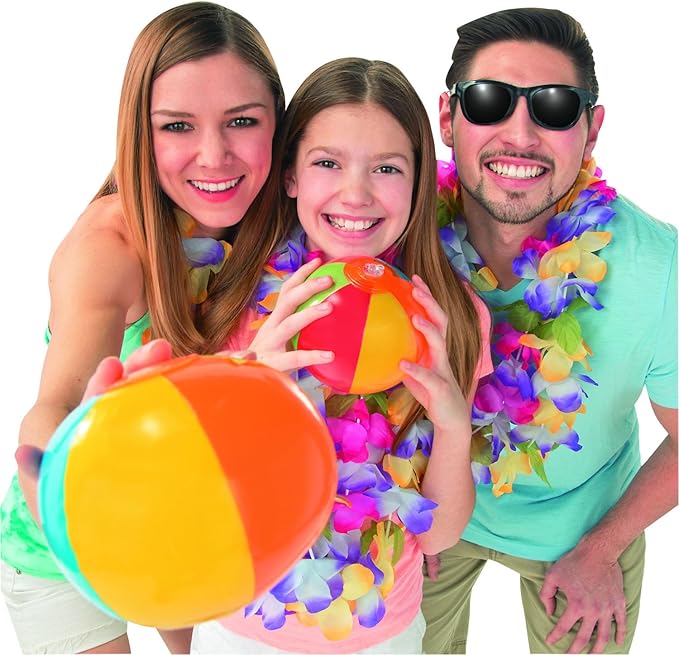 Fun Express Mini Beach Balls Bulk Set 50 Pack - 5 Inch Inflatable Pool Toys for Kids Ages 4-8 | Colorful Beach Games for Pool Party Decorations, Summer Birthday Favors & Outdoor Water Play Activities
