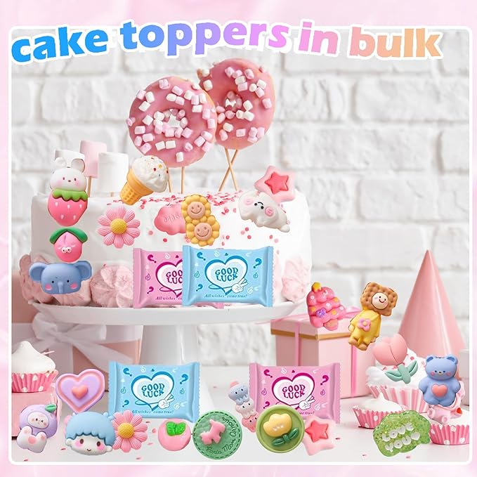 50PCS Vibrant Cartoon Resin Blind Bags – Colorful Mini Charms for Crafts, DIY Phone Case Decoration, Cute Resin Figures & Creative Art Projects