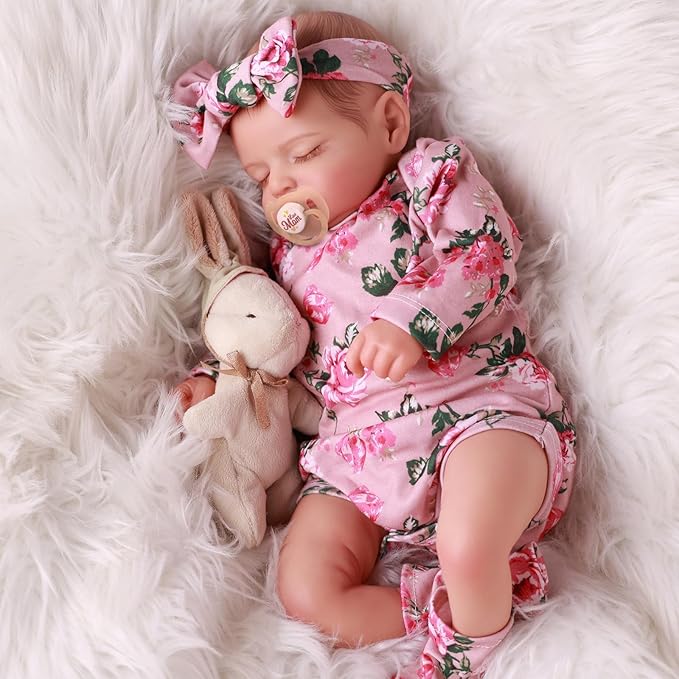 BABESIDE Lifelike Reborn Baby Dolls - 20 inch Sleeping Realistic Newborn Baby Dolls Vinyl Full Body Real Life Baby Dolls Girl with Accessories Gifts for Kids Age 3 + & Collection