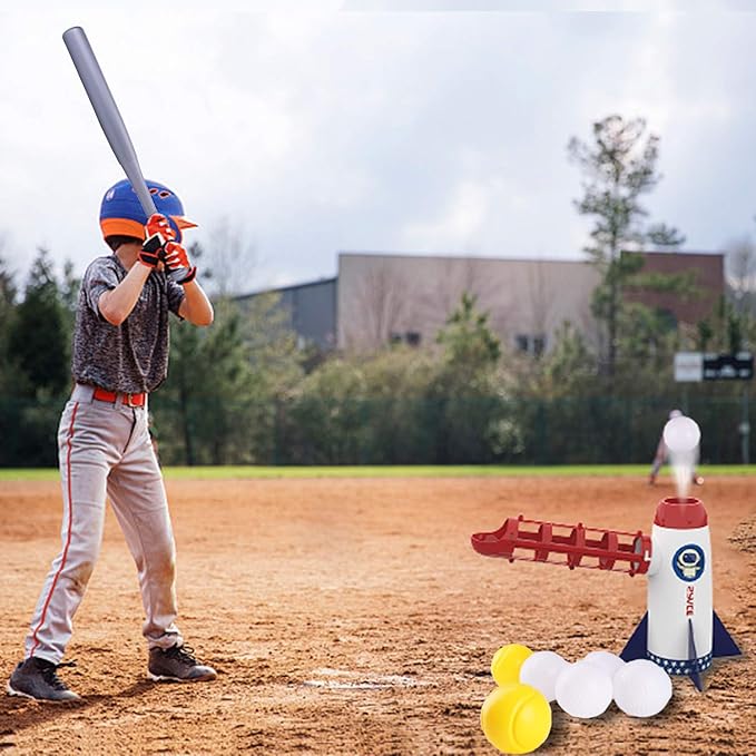iPlay, iLearn Pitching Machine Baseball & Tennis, Plastic Replacement Balls, Sports Training Ball, 6Pcs Set, Outdoors Game Set, Active, Learning Gift Age 4, 5, 6, 7, 8 Year Olds Kids, Boys, Girls