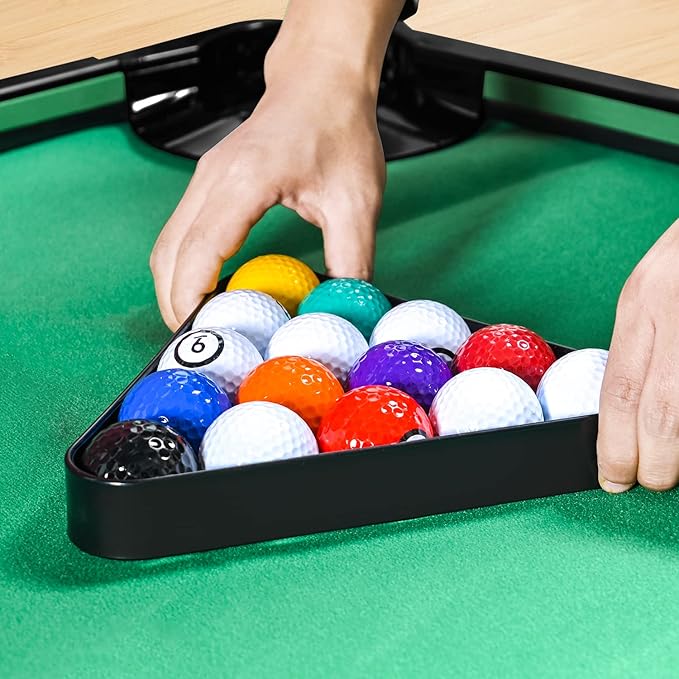 Golf Game -Combining Mini Pool Table & Golf - World’s Largest Putting Green Indoor，Putting Mat 108.2" L x 57.4" W，Golf Pool Indoor Family Game