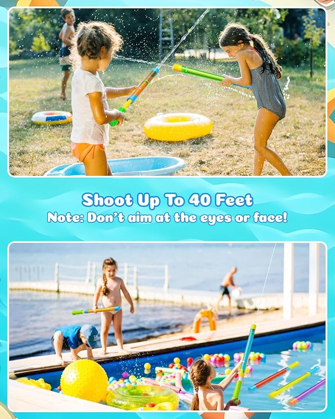 Water Gun Squirt Toys for Kids Adults: Outdoor Blaster Water Guns for Kids Age 3-4-5-8-12 Bulk - Fun Water Squirter Toy for Swimming Pool Beach Summer Outside Party Games