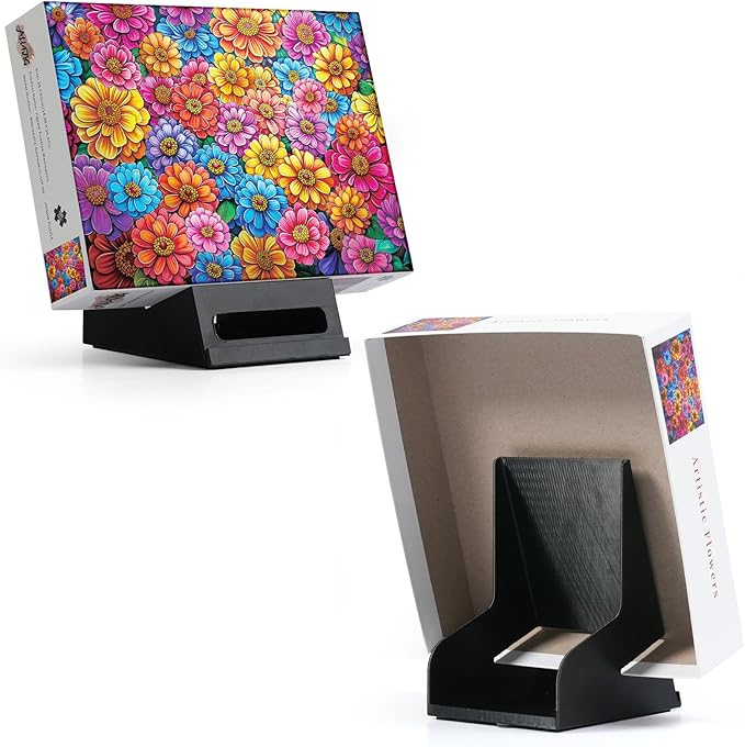 ALL4JIG Jigsaw Puzzle Box Stand for Jigsaw Puzzles – Sturdy & Stable Reference Image Holder, Hands-Free Viewing, Non-Slip Base, Ergonomic Tilt, Must-Have Puzzle Accessory Gift