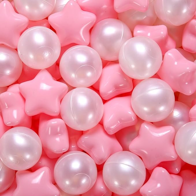 STARBOLO Ball Pit Balls for Toddlers Pack of 100 200 500 - BPA&Phthalate Free Non-Toxic Crush Proof Soft Plastic Balls for 1-5Years Old Toddlers Girl Kids Birthday Pool Playpen Tent Party
