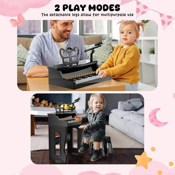 Toy Pianos for Kids Ages 3-7 - with Piano Keyboard Stickers for Toddler Piano Learning Beginners 37 Keys 4 5 6 Years Old Girls and Boys Birthday Gift