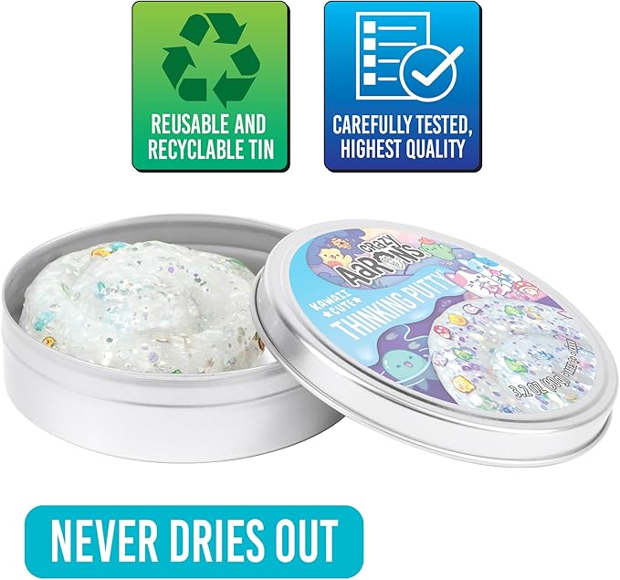 Crazy Aaron's Thinking Putty® - Kawaii Cute - See-Through Sensory Putty for Kids and Grown ups in a 4" Tin - Creative and Endless Fun, Stress Relief Therapy Toys, Never Dries Out - Made in USA