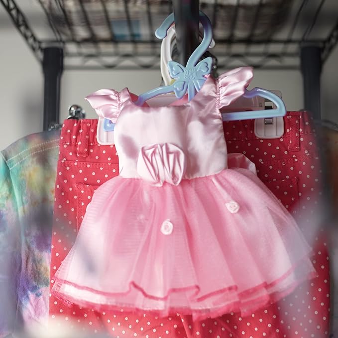 Dress Along Dolly Purple Full-Outfit Hanger 24pk for American 18" Doll Clothes- Hold Your Tops & Bottoms Together Including Dresses, Pants, Shirts, Skirts, & Accessories- Perfect Girl Gift Set