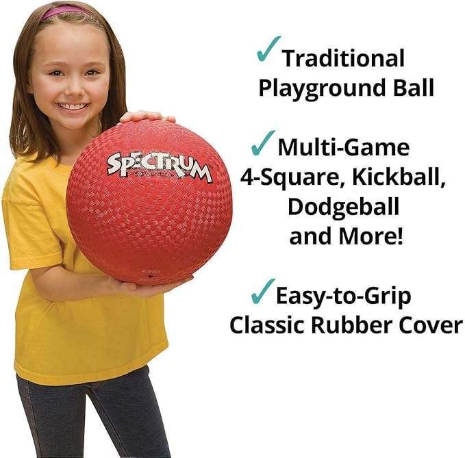 S&S Worldwide Spectrum™ Playground Balls Set, 10", Durable 2-Ply Rubber, Multi-Color (Set of 6)