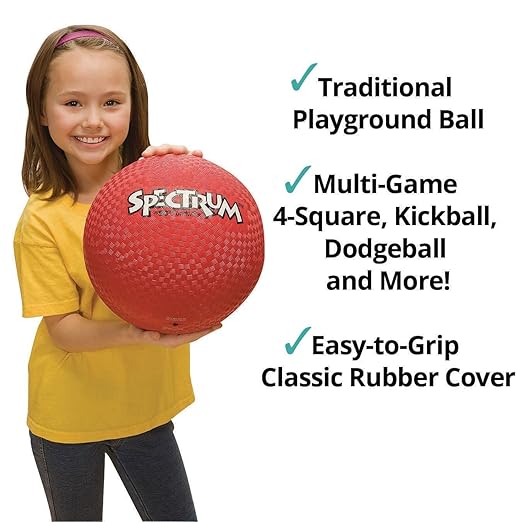 S&S Worldwide Spectrum™ Playground Balls, 8-1/2" - Set of 6 Bright Colors, Durable Rubber for Action-Packed Fun!