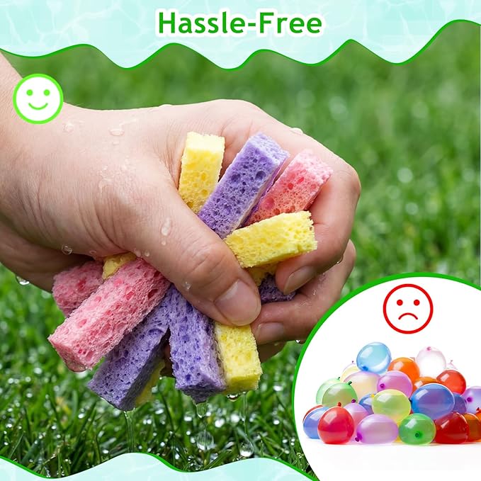 48 Pcs Reusable Water Balls for Outdoor Water Sponges Kids Games Toys Soft Quick Soak Pool Fight Toys for Summer Activities Backyard Trampoline Beach Party (Mix Color)