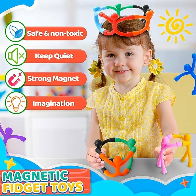 12PCS Magnetic Travel Toys for Toddlers Kids, Airplane Car Travel Activities Essential, Fidget Toys Road Trip ‌Sensory Toy, Fidgets for Classroom Toys for 3 4 5 6 7 8 Year Old, Kids Stocking Stuffers