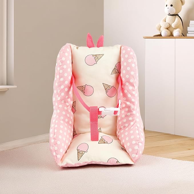 BABESIDE Baby Doll Carrier Set – Realistic Baby Doll Accessories with Carrier, Bib, Rattle, Bottle & Feeding Toys for 10–12 Inch Dolls（Not Doll）
