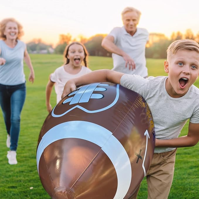 GiftExpress 40" Giant Jumbo Inflatable Football with Tee Set for Football Party, Gameday, American Sport Themed Decorations, Super Fun Football Games for Kids and Adults