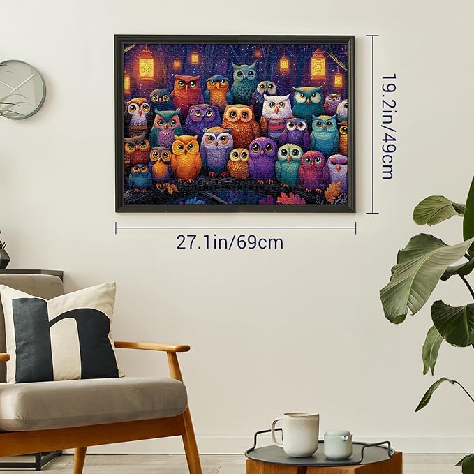 1000 Piece Puzzle for Adults - Owl Family Jigsaw Puzzles - Brain Teaser Adult Puzzles - Christmas Birthday Gifts for Women/Men