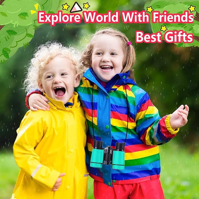 Binoculars for Kids Best Gifts for 3-12 Years Boys Girls High-Resolution Optics Shockproof Mini Kids Binoculars Toys Folding Small Telescope for Bird Watching Camping Outdoor Play