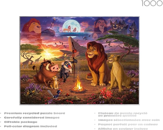 Ceaco - Silver Select - Disney - Steve Read - The Lion King Vignette - 1000 Piece Jigsaw Puzzle for Adults - Challenging Puzzle Perfect for Game Nights - Finished Size is 26.75 x 19.75