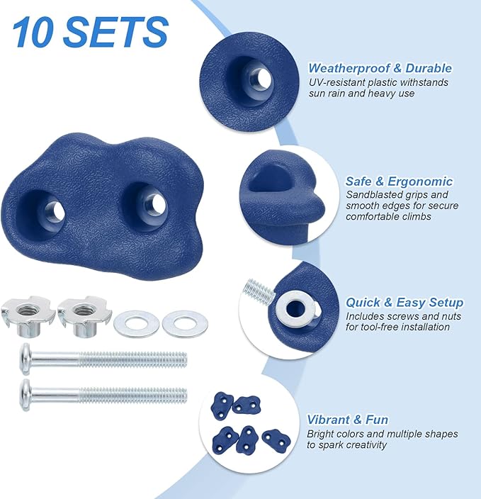 PATIKIL Climbing Rock Wall Grips Play Set Climber Attachments with Double Hole